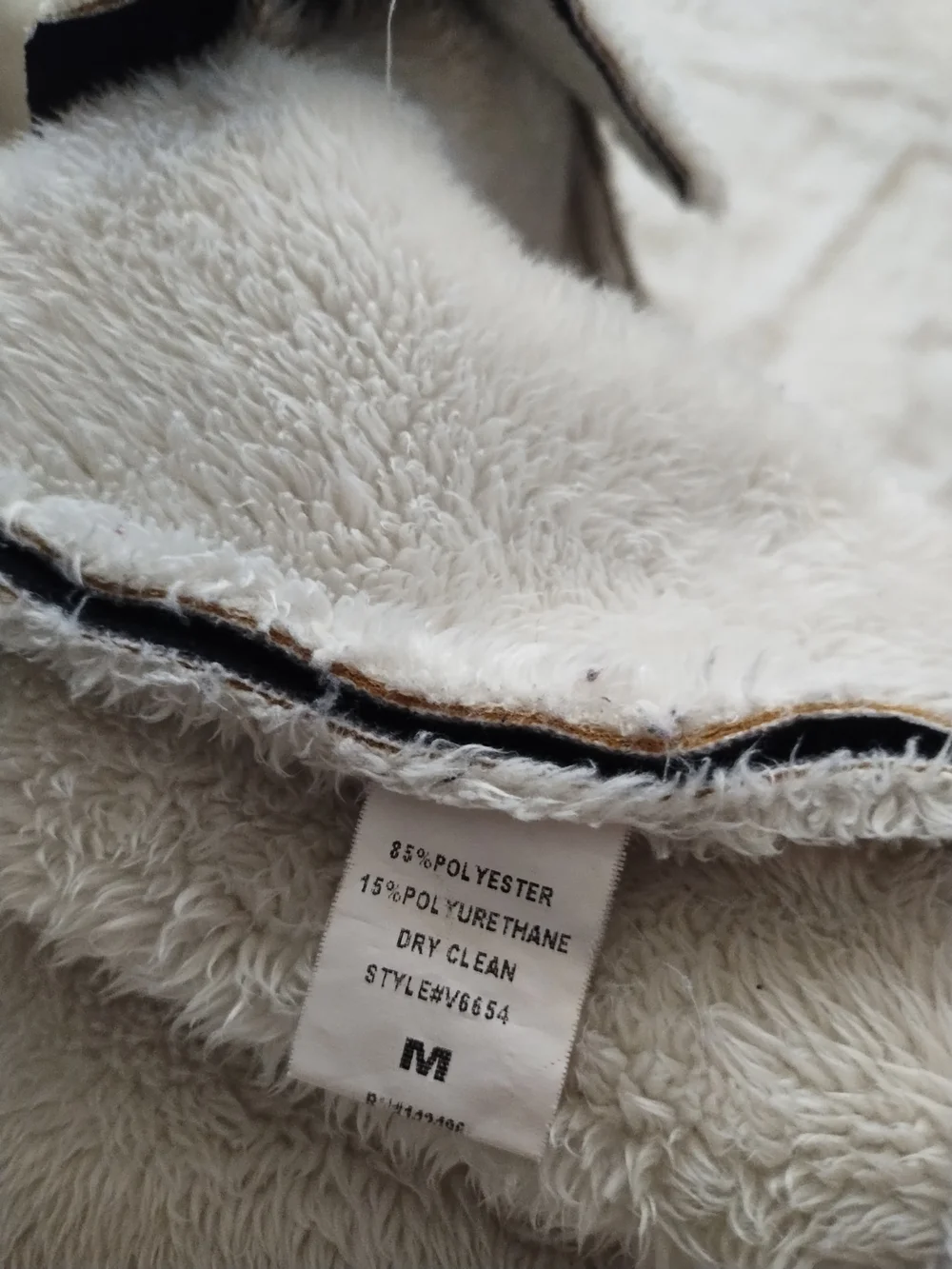 AKIRA Black Vest with Cream Faux Shearling Collar